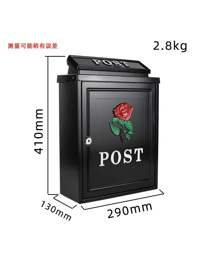Wall-mounted European-style Outdoor Door Villa Retro Mailbox Newspaper Carton Household