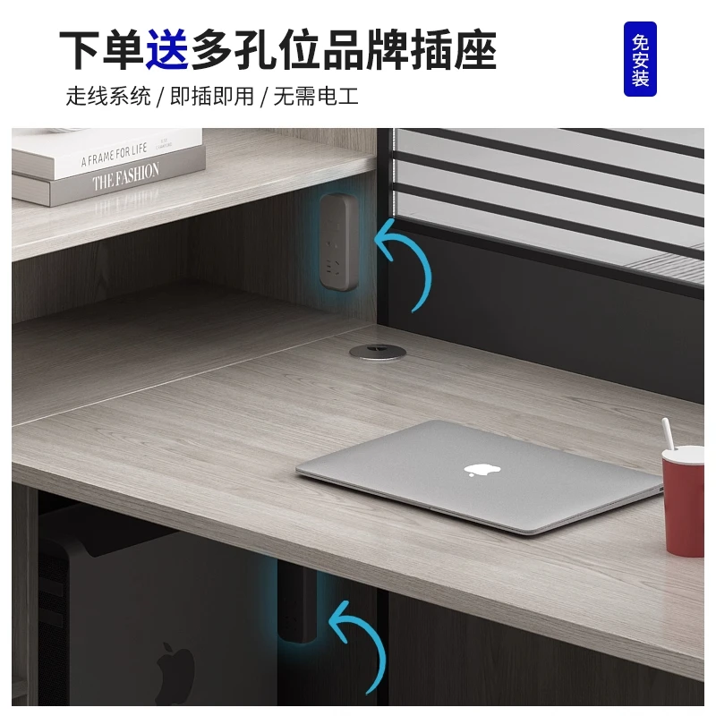 مكتب مكتب وكرسي مجموعة محطة عمل مزدوجة 6 أربعة 4 مواجهة طاولة مكتب بسيطة لطاولة الموظفين #3