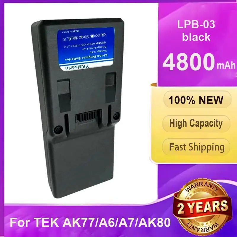 

Measuring Equipment Battery For Tek AK77 A6 A7 AK80 4800Mah Good Low-Temperature Performance Lpb-03 Black High-Performance