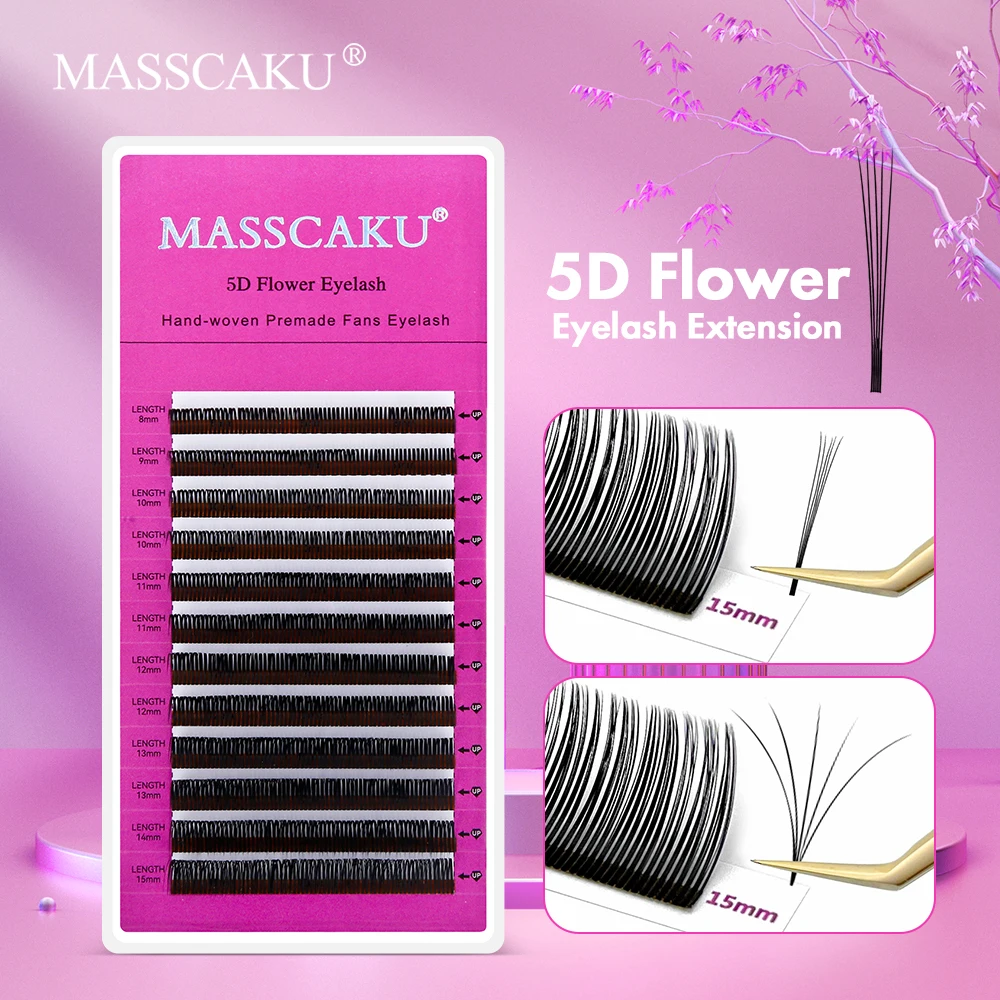 

MASSCAKU 5D Flora Fairy Flower Eyelash Extensions 0.07mm Thickness Comfortable to Wear Russia Volume Lashes for Maquillaje Mujer