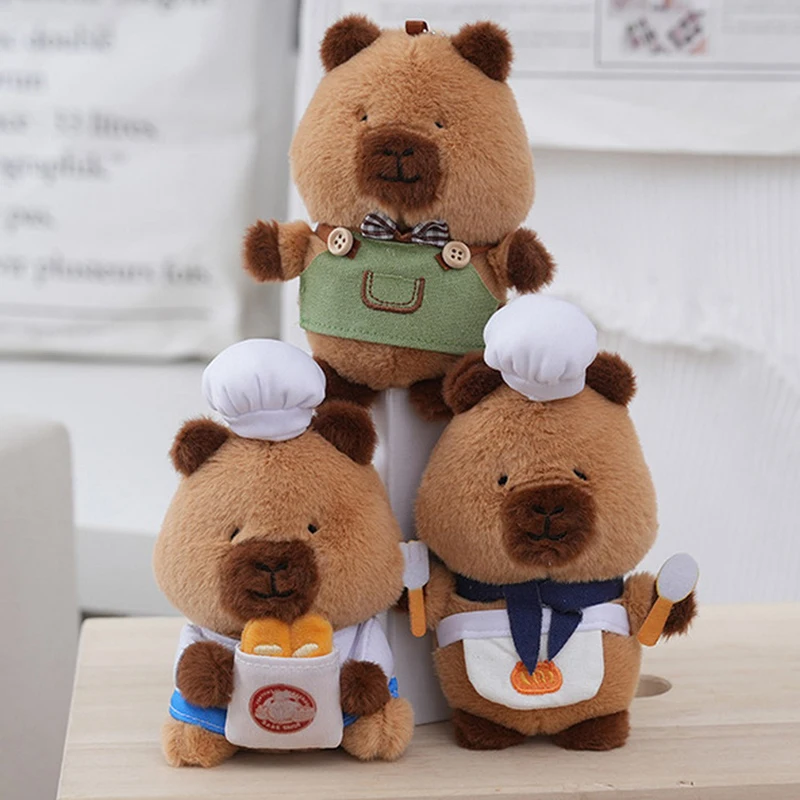 Cute Baked Series Capybara Pendant Plush Toy Doll Bag Hanging Ornaments Cute Kapila Keychain Doll Desktop Ornaments Car Pendant