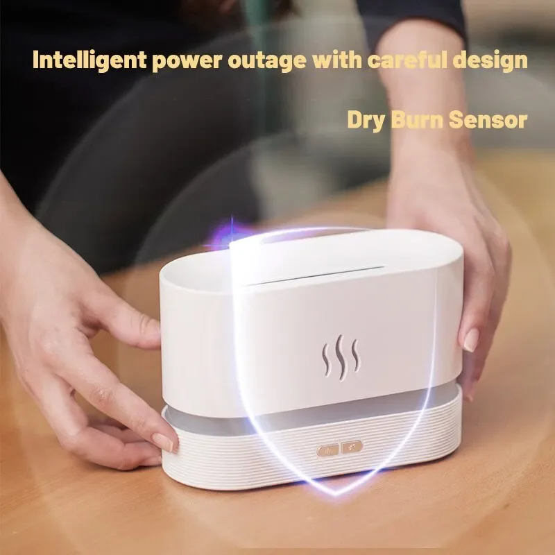 Humidificador de Perfume ultrasónico, humidificador de aire con iluminación LED, simulación de llama colorida, máquina de fragancia