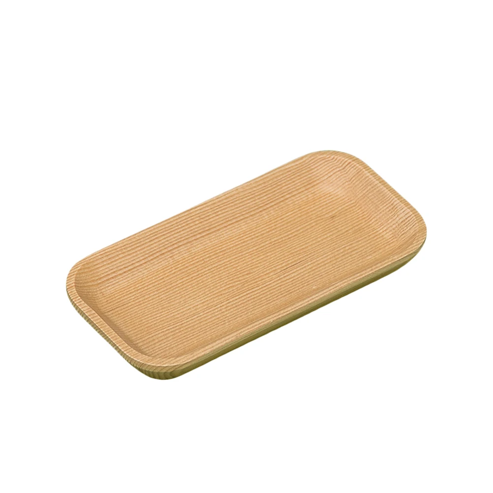

Mini Wooden Tray Natural Wood Texture Snack Saucer Dessert Plate Rectangular Platter Food Dish Safe Decor