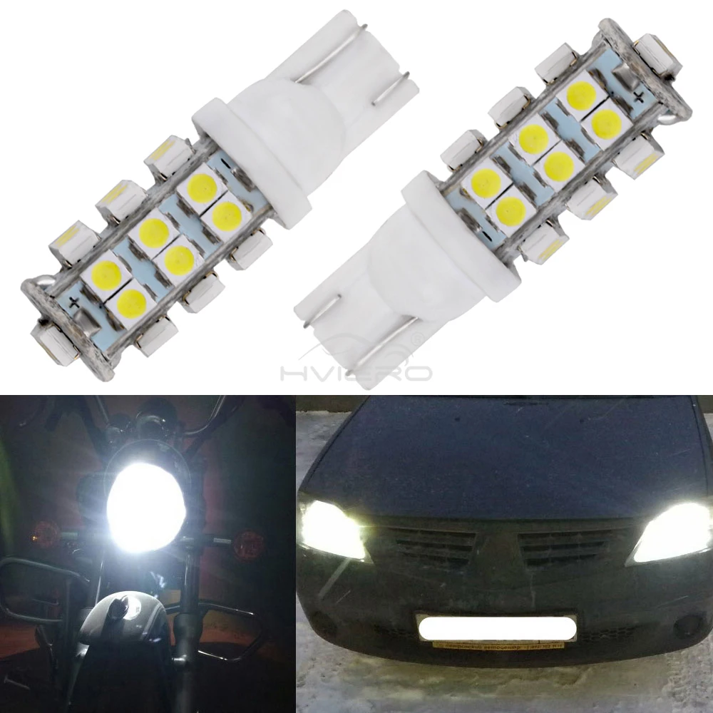 2Pcs White Red Blue Interior Lights T10 3528 25smd Bulb Car Led Bulbs 921 194 168 DC 12V Tail Lantern Strobe Lamp Waterproof Fog