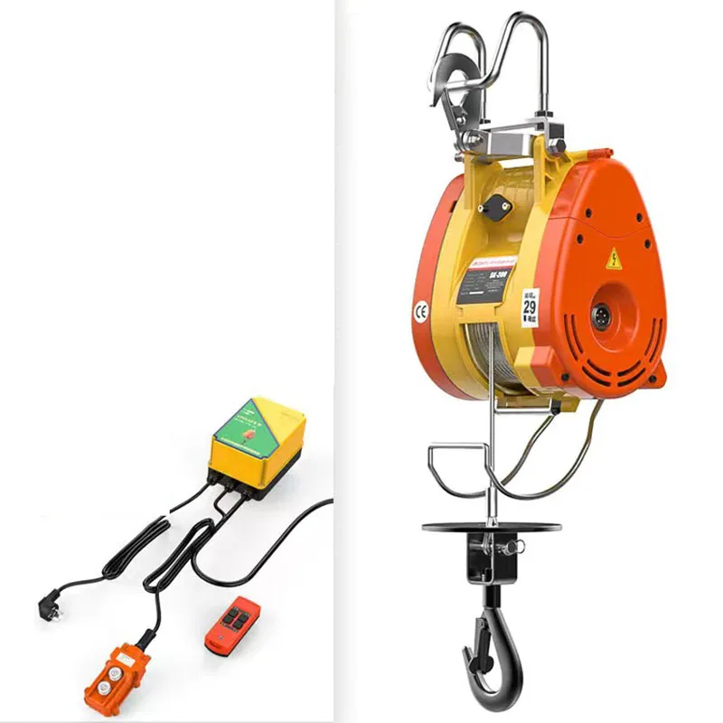 

1300W Ultra-High Efficiency Miniature Electric Hoist 19M/min Crane Cable Winch Household Portable Suspended Small Hoist Hoist