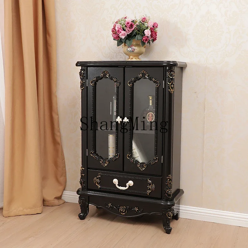 خزانة مشروبات للتخزين على جانب الطعام باللون الأسود المطلي بالذهب والفضي من ZYY، خزانة تخزين متعددة الوظائف #3
