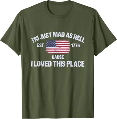 Ich bin einfach wütend, weil ich diesen Ort liebte - 4. Juli T-Shirt Y2K Patriotisches Amerikanisches Spruch-T-Shirt für Damen und Herren – Detail 8