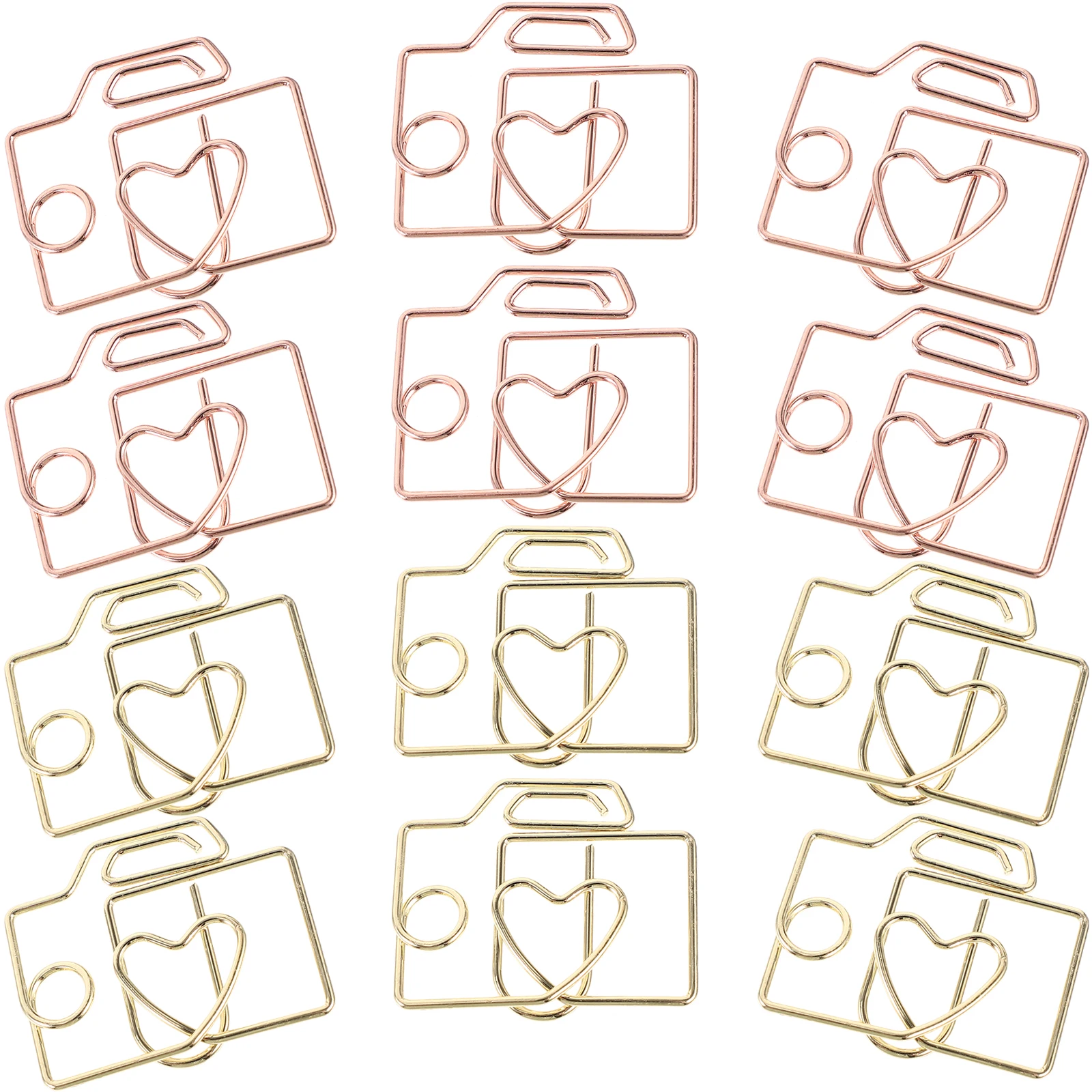 20 Pcs Scrapbook Creative Paper Clip Office Multi-use Clips Iron Wire Electroplating Alloy Tiny