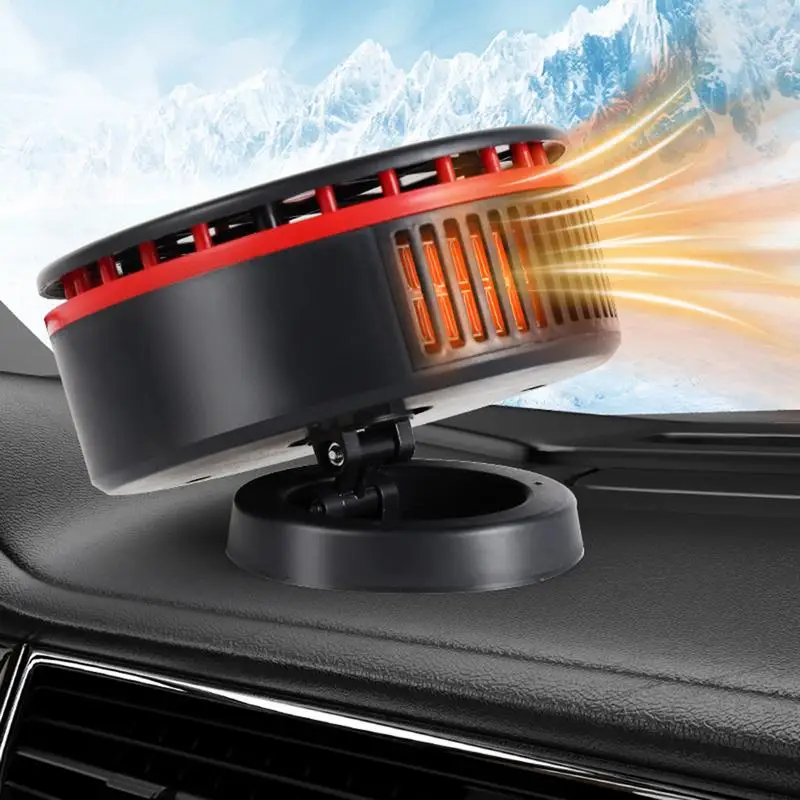 Small Heater For Car Vehicle Rotatable Heating And Cooling Fan 360 Degree Rotation Defroster For Car Windshield 12V Car