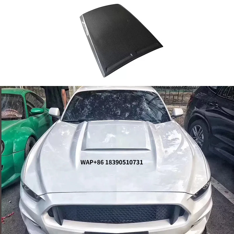 

Carbon Fiber Fibre Front Bonnet Engine Hood Covers Parts Accessories for Mustang 2015-2017