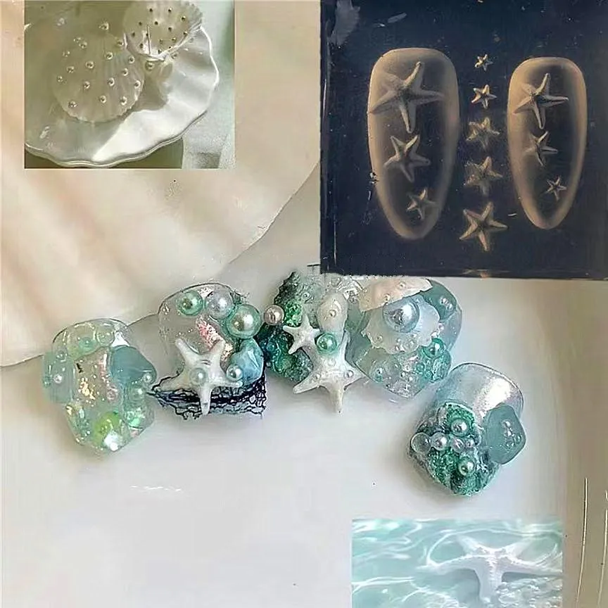 1Pc  Coconut Tree Starfish Waterflood Crystal Ball 3D Acrylic Mold  Nail Art Decorations  DIY Design Silicone Nails  Mold