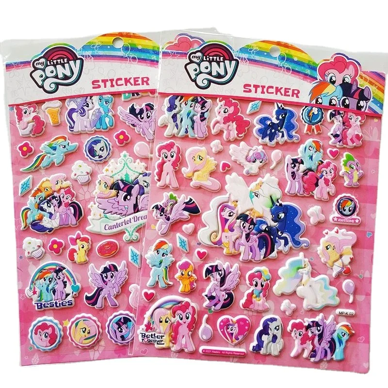 My Little Pony Stickers Cartoon Three-dimensional 3D Bubble Stickers Children's Toys Cute Decorative Stickers Girls Kawaii Gifts