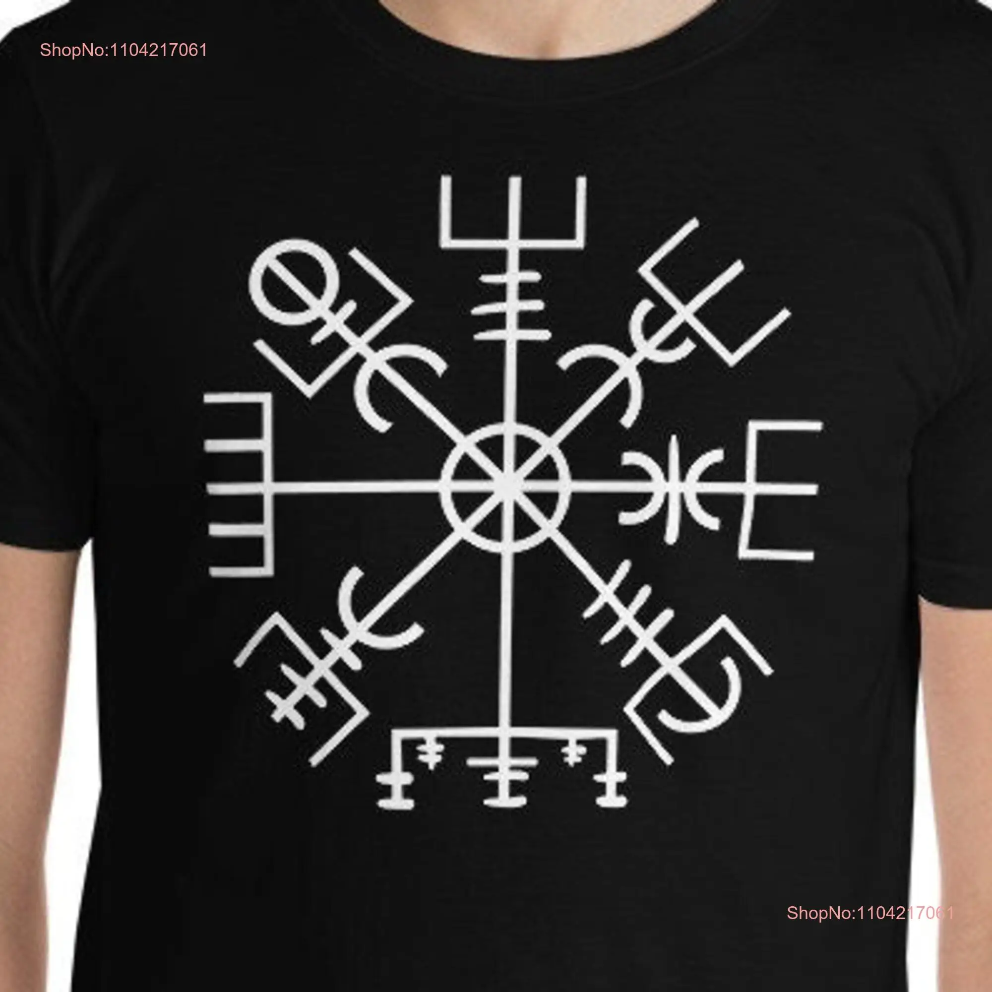 Vegvisir Way Finder Compass Icelandic Stave Men's  T Shirt long or short sleeves