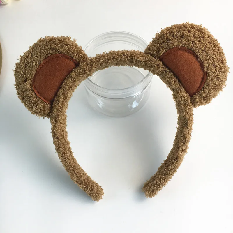 Y1UB Soft Bear Ears Headbands Plush Mouse Ears Hair Hoop for Washing Face Cartoon Animal Hairbands Halloween Costume