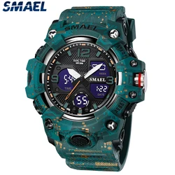 Orologi da uomo Sport SMAEL orologio militare stile mimetico 50M orologio impermeabile sveglia cronometro 8008 orologi da polso al quarzo per uomo