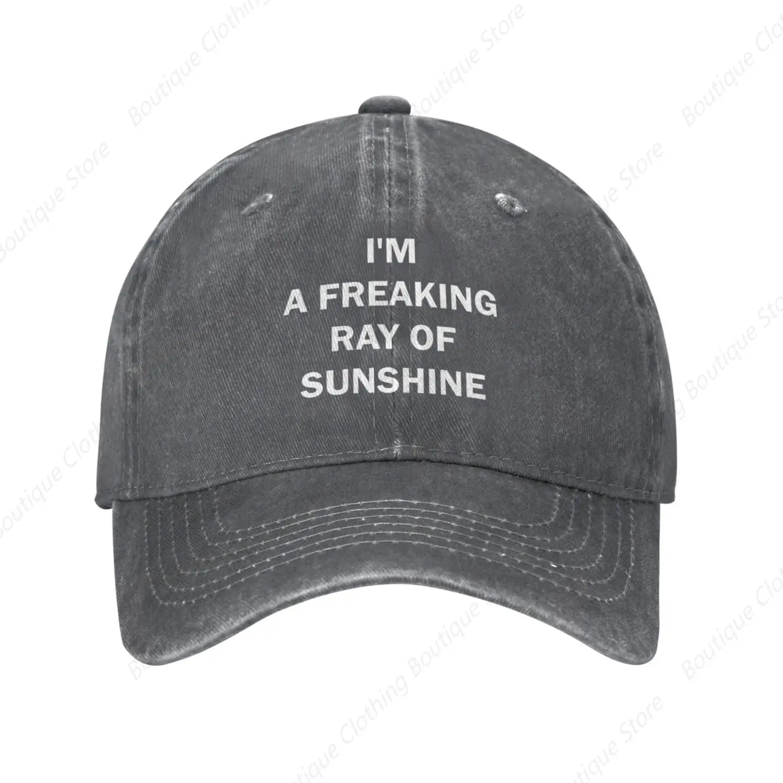 I'm A Freaking Ray of Sunshine Hat for Women Baseball Cap Vintage Caps Gray