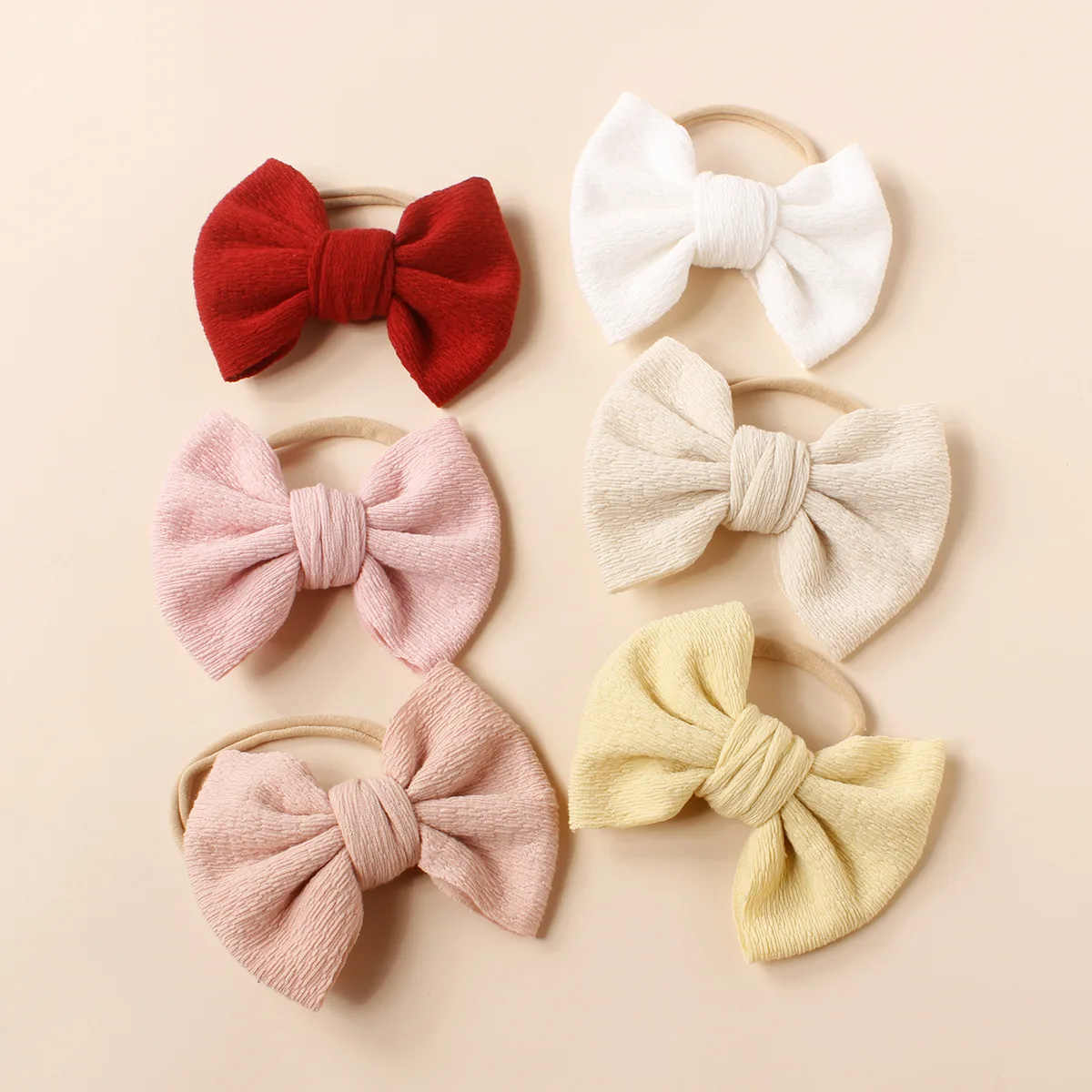 

Baby Girls Bow Headband Toddler Nylon Hairband Elastic Head Band Soft Infant Princess Bowknot Turban Newborn Photography Props