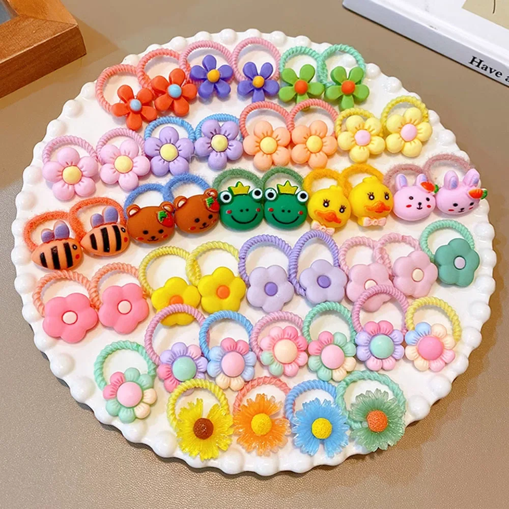 

50/100/200 Pieces of Cute Thumb Hair Ties for Girls, High Elasticity, Does Not Hurt Hair, Sweet Little Girl Hair Rope, Kidsren's