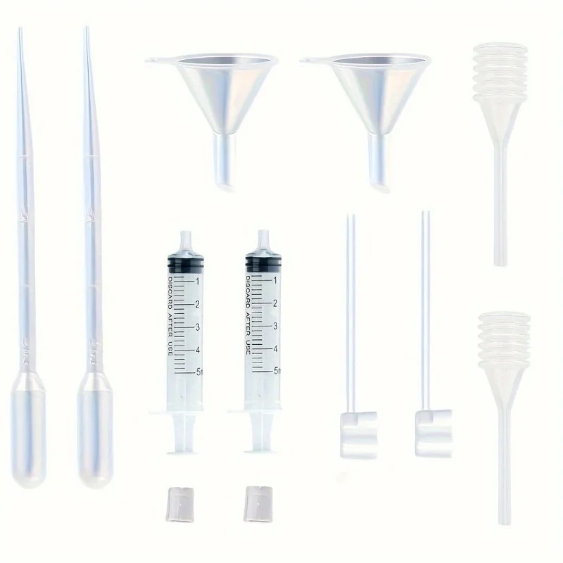 Juego de dispensadores de perfume de 12 piezas - 2 jeringas, 2 pipetas, 2 separadores de perfume, 2 convertidores, 2 embudos, 2 pipetas con resorte