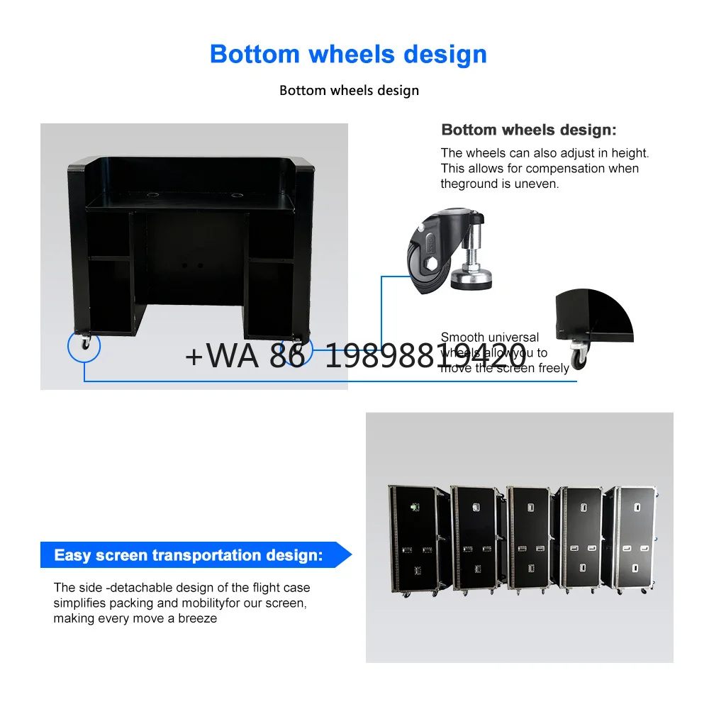 

Церковный подиум со светодиодным экраном Dj Booth с изогнутыми светодиодными экранами Нестандартный размер Простая установка Бесшовное сращивание в помещении