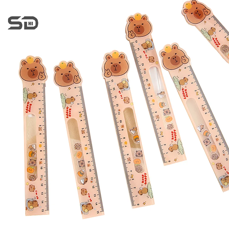 

1Pcs Cartoon Capybara Acrylic Ruler Creative Drawing Painting Tool Bookmark Reward Stationery Student Gift School Supplies