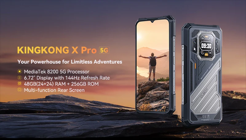 [New Arrival] CUBOT KING KONG X PRO, Rugged Smartphone 5G, Dimensity 8200, 4nm, 3.1GHz, 144Hz 6.72" Screen, 10200mAh, 24+256GB