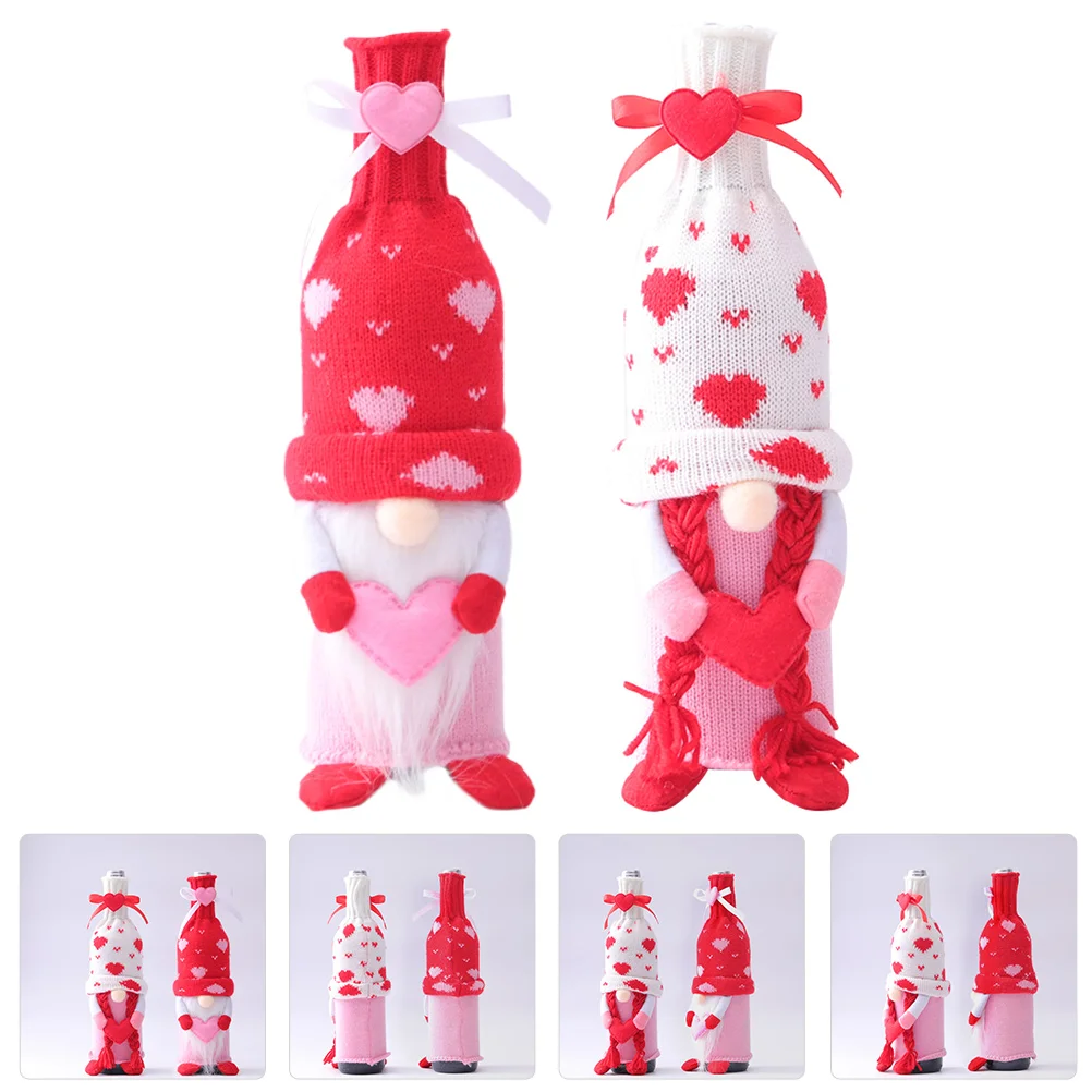 2 Pcs Bottle Cover Anti-scratch Sleeves Decorative Cloths Bead Punch Pp Cotton Rudolph