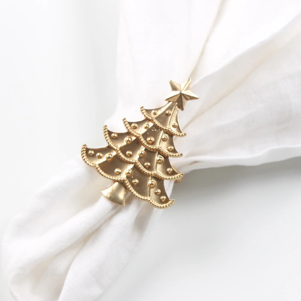 

3 Pcs Napkin Ring Christmas Tree Star Buckles Decor Table Decoration Favors Rings Metal Holders
