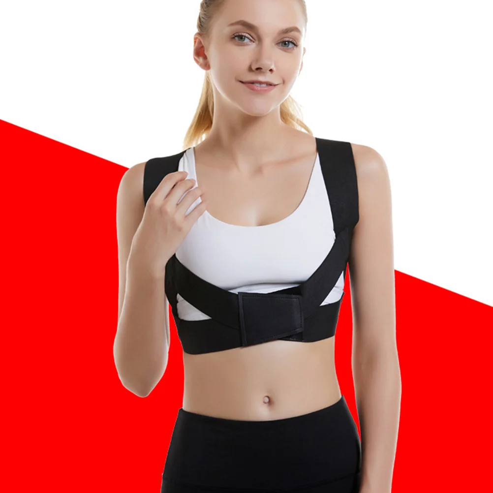 

1Pcs Back Support Belt Posture Corrector Adjustable Shoulder Straightener Humpback Lumbar Correction Black Size M