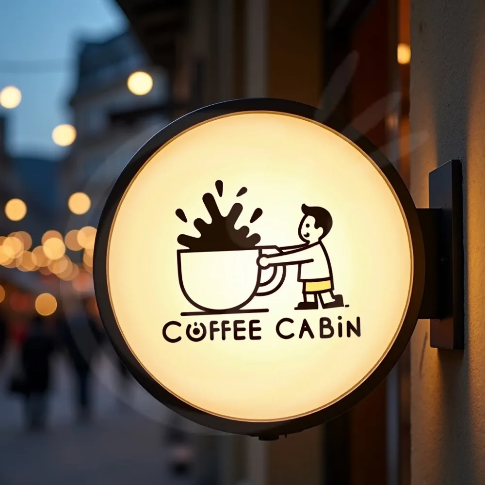 

Custom Waterproof Round LED Light Box for Commercial Use Acrylic Double Sided Durable Advertising Sign