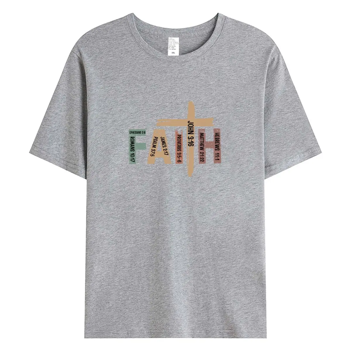 Camisetas de verano para mujer, Camiseta 100% de algodón, nueva camiseta gráfica de fe 2026, camiseta de manga corta para mujer, ropa para mujer, Tops de gran tamaño