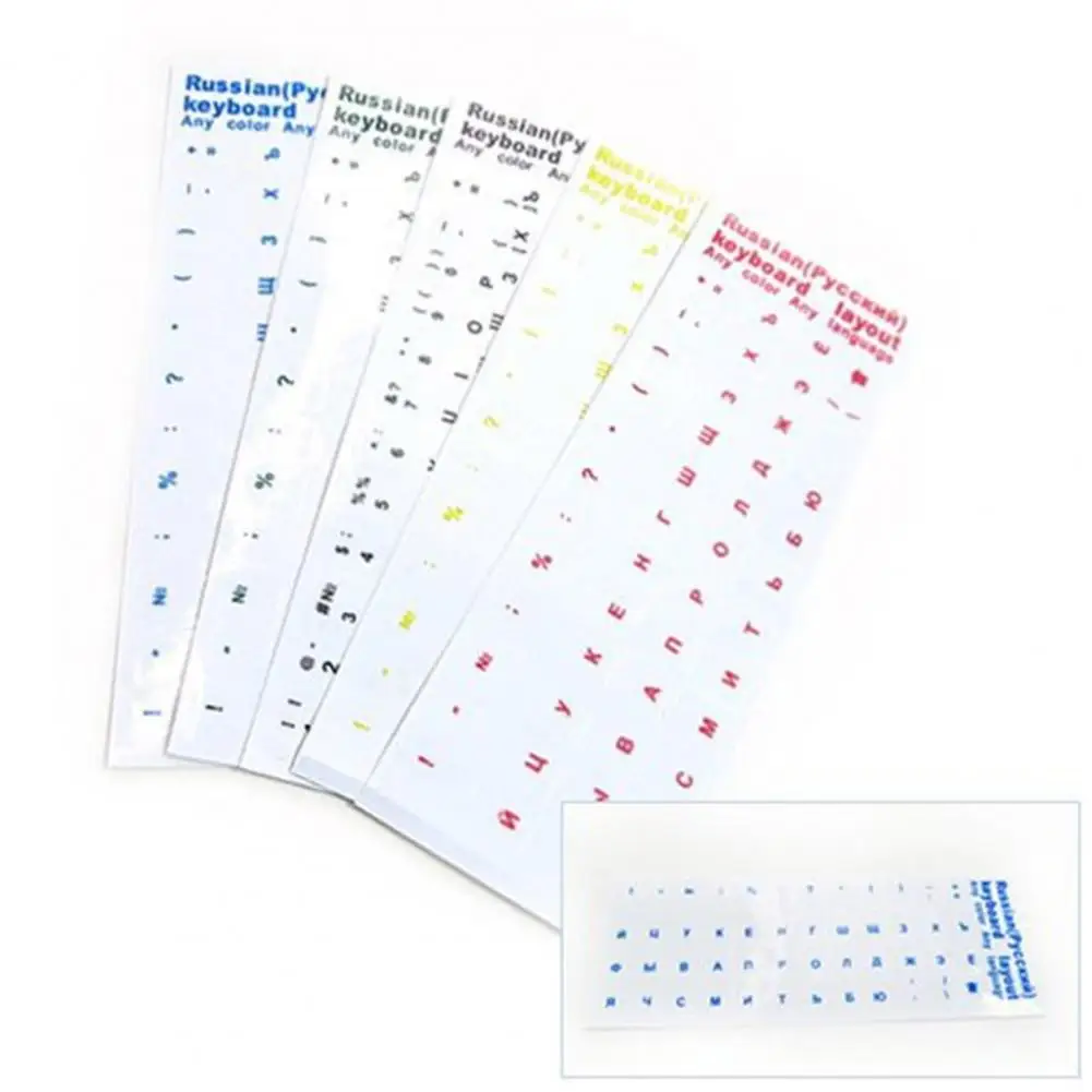 Universal Keyboard Film Cyrillic Keyboard Stickers Transparent Pvc Decals Universal Laptop Notebook Keyboard Replacement