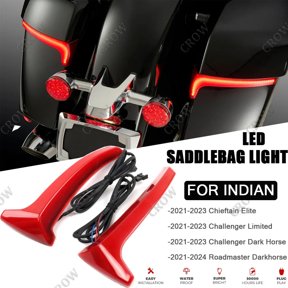 

Motorcycle SADDLEBAG LIGHTS Tracer Rear Saddlebag LED Indicator Run Turn Brake Lights FOR INDIAN Challenger Limited/Elite 2023