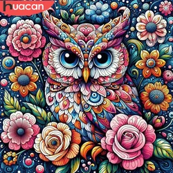 HUACAN Diamond Painting Owl Wall Stickers Mosaic Animal Full Square Round Picture Rhinestones New Arrival Home Decoration