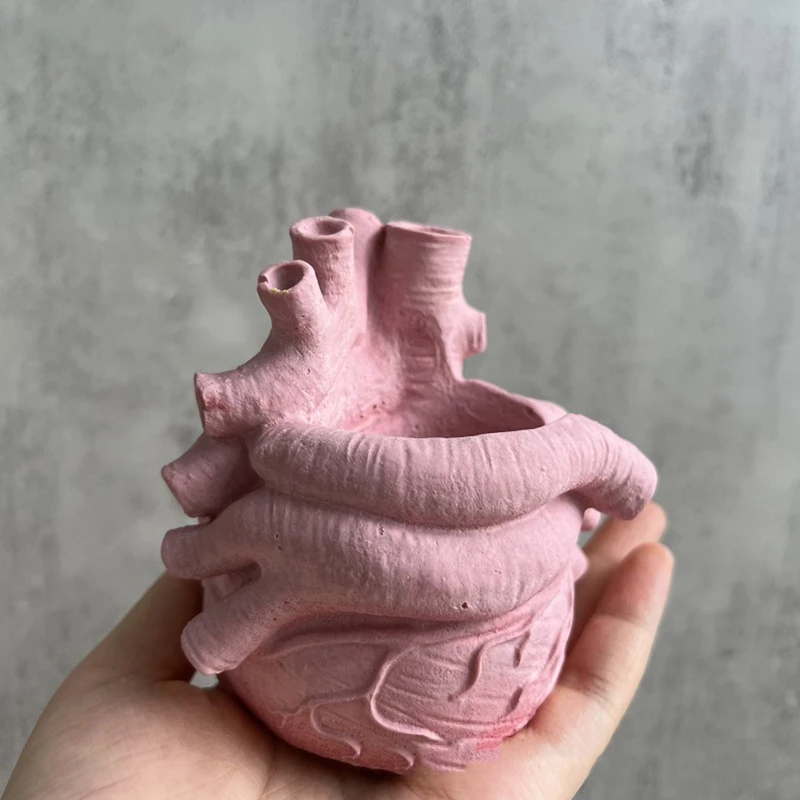 for Creative Heart Vessel Container Mold Resin Casting Plaster Clay Homemade