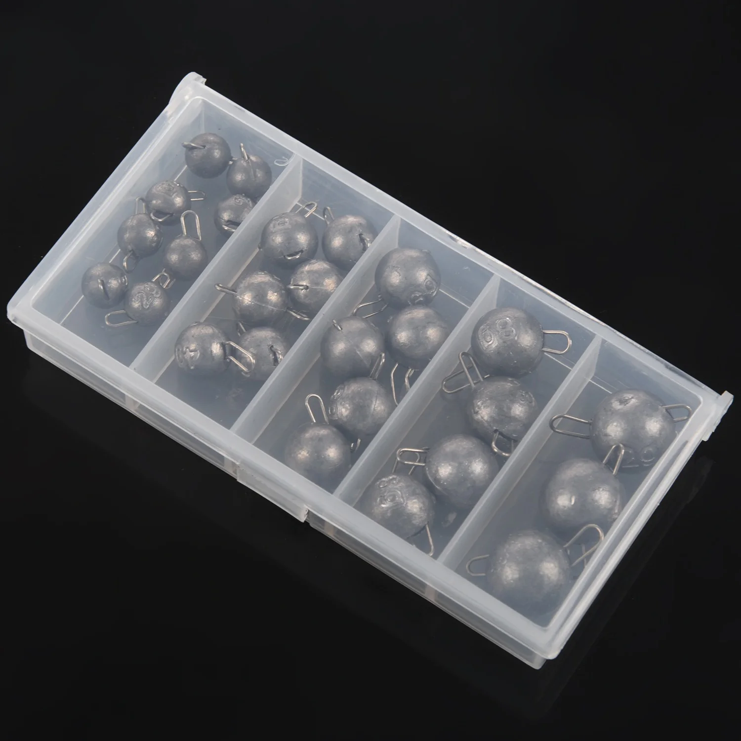 ABVH-26 piezas/juego, 5 tamaños, pesas de pesca, molde de plomo para pesca marina, cabezas de plomo divididas, jigs, plomos de pesca, kit de aparejos y accesorios