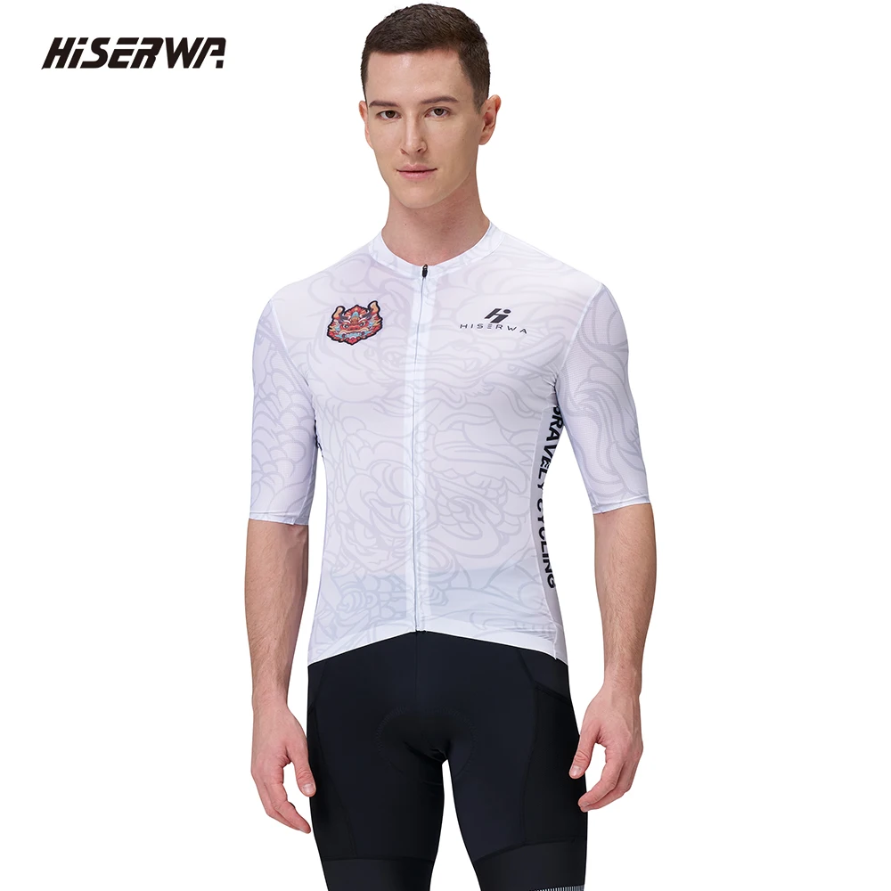 

HISERWA Men Cycling Jersey Summer Slim Short Sleeve Cycling Jersey High Quality Breathable MTB Road Bicycle Jersey Bike Clothing