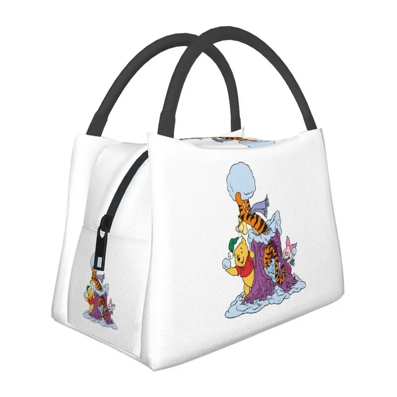 

Animation Cartoon Winnie The Pooh Portable Lunch Boxes Women Multifunction Cooler Thermal Food Insulated Lunch Bag Container