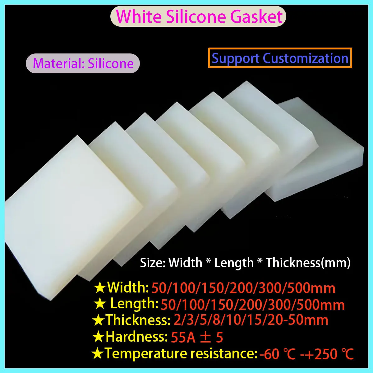

White Silicone Rubber Plate, Silicone Rubber Shock Absorber Plate
