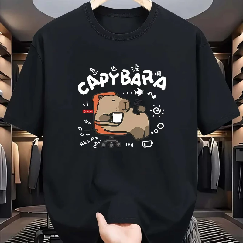 

Лето 2022, новая хлопковая повседневная свободная спортивная футболка большого размера с мультяшным рисунком и круглым вырезом, футболка с короткими рукавами, топ большого размера