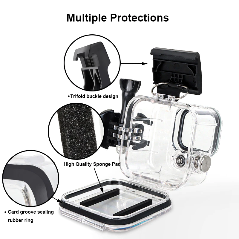 45m Waterproof Case for Gopro Hero 11 Mini Black Dive House Sports Camera Diving Protective Shell Filter for GoPro 11 10 9 Black