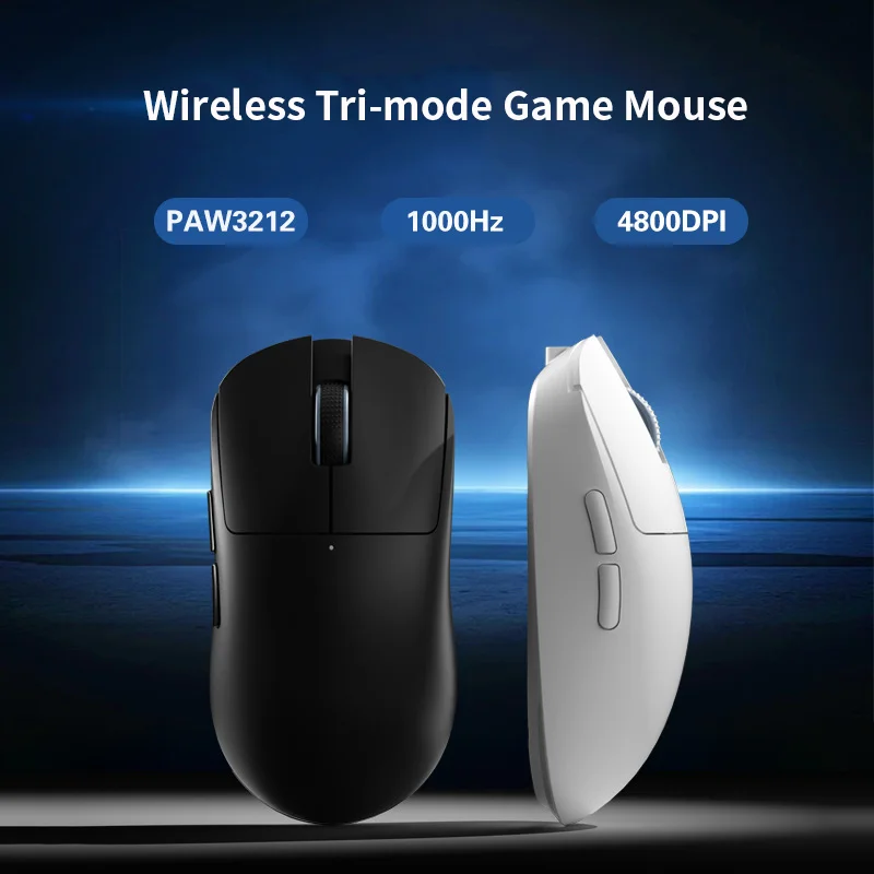 

Tri-mode Game Mouse Rechargable 2.4G,Bluetooth,Wired Connection Support Macro Programming Light Effect Play Game Or Office Use