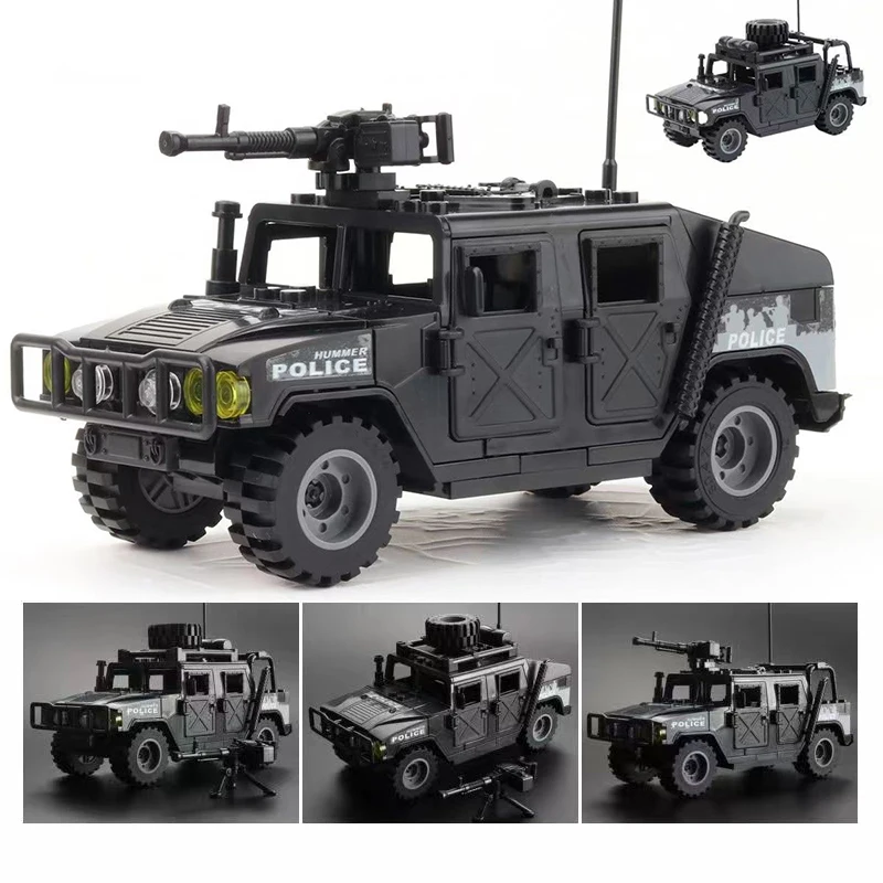 25/50/100Pcs Military Weapons Police Special Forces Soldiers Machine Guns Mortar SWAT Building Blocks Armored Car Army Toys