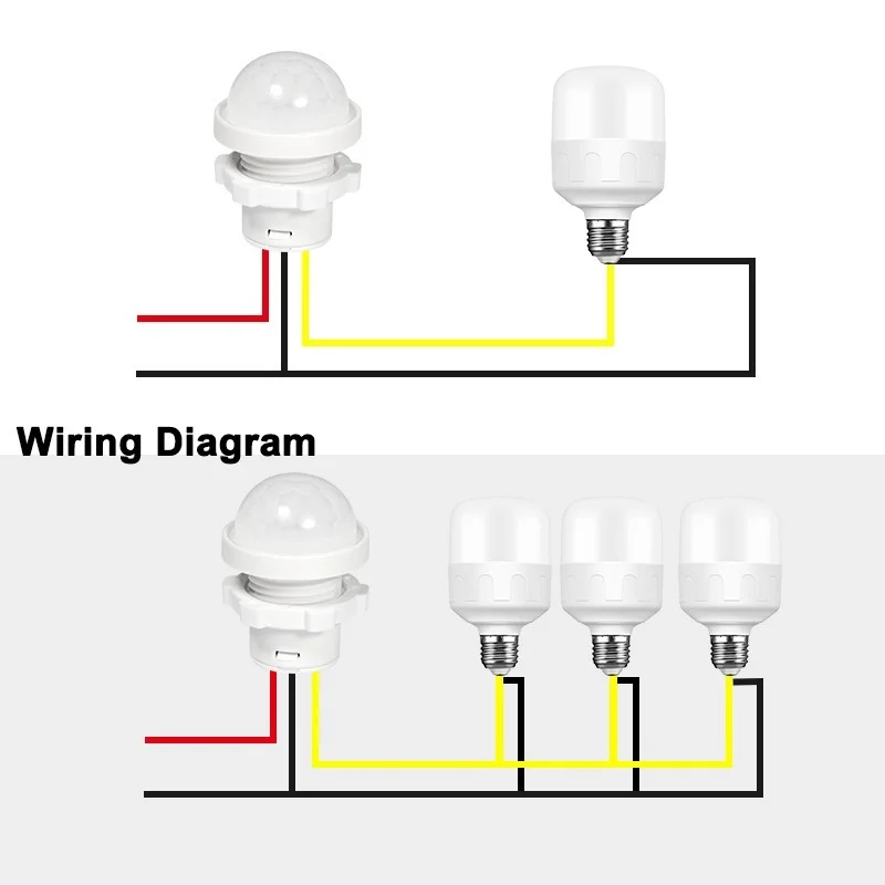 110/220V PIR Infrared Motion Sensor Switch Auto on Off Light Switch PIR Sensor Detector Light Switch Led Sensitive Night Lamp