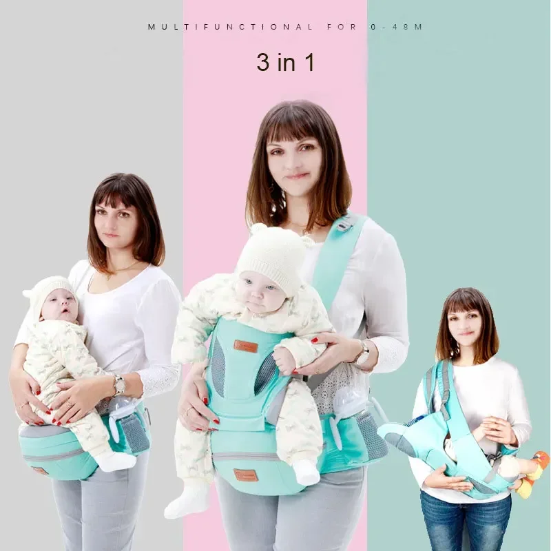 3 IN 1 Baby Carrier กระเป๋าเป้สะพายหลัง Hipseat สําหรับทารกแรกเกิด 0-36M ERGONOMIC สายรัดสลิงขนาดใหญ่ 4 Seasons ที่ถอดออกได้ backboard