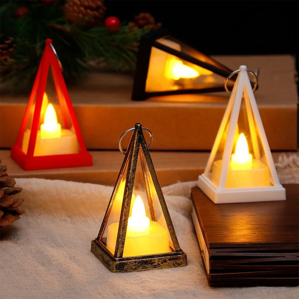 Night Light LED Electronic Light  Triangle Candle Pattern Bedroom Atmosphere Light Christmas Home Decoration Accessories