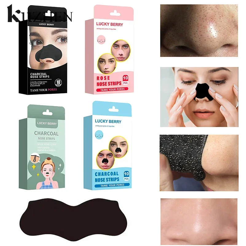 10 Pcs Bamboo Charcoal Blackhead Removal Nose Mask Deep Cleaning Pore Acne Strips Nose Care Patch Smooth Skin Beauty Tool