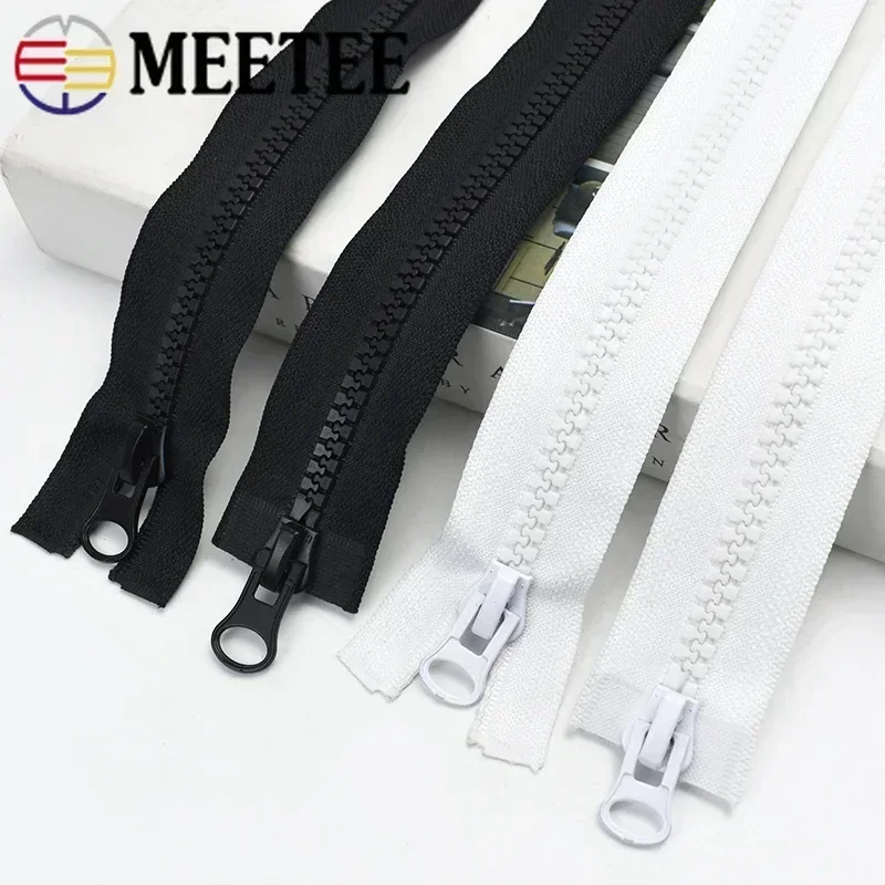 8# 15-500cm Resin Zipper Double Sliders Zippers For Sewing Jacket Coat Open-End Zips Repair Kit DIY Bag Clothing Accessories