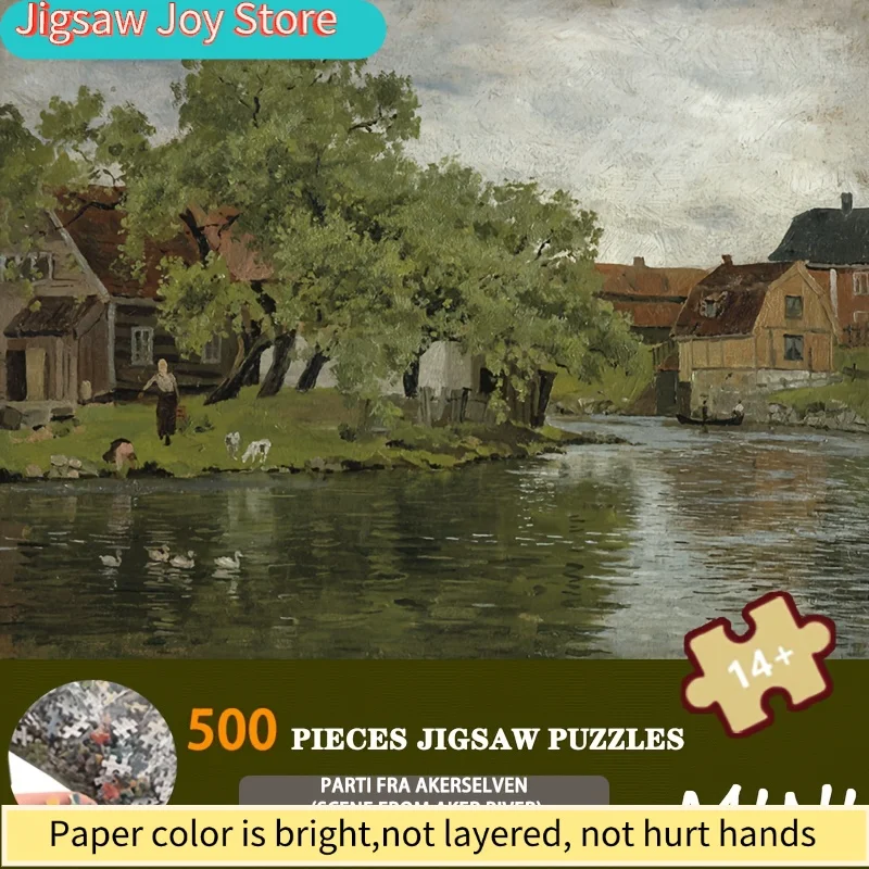

Mini Art Puzzle Featuring Van Gogh'S Aker River Scene - A 15X10 Inch Premium Paper Jigsaw Suitable for Adults, Perfect As a S