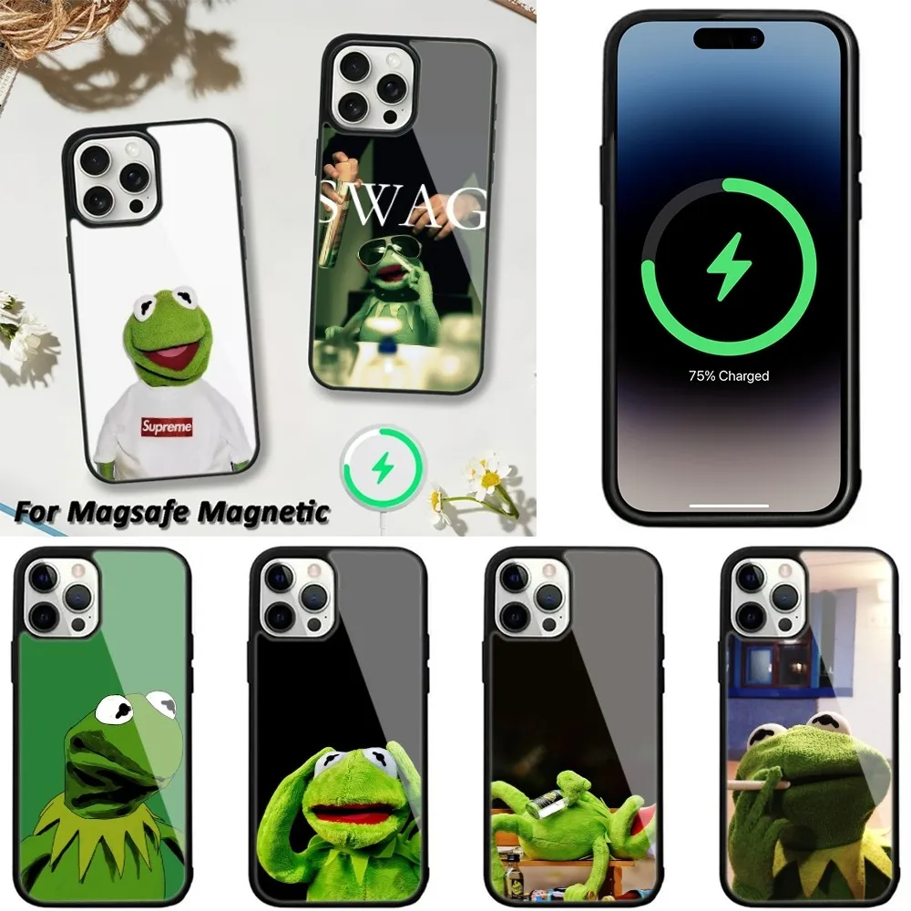 K-Kermit the frog  Phone Case For iPhone 15,14,13,12,11 Pro Max Plus Cases Wireless Charging